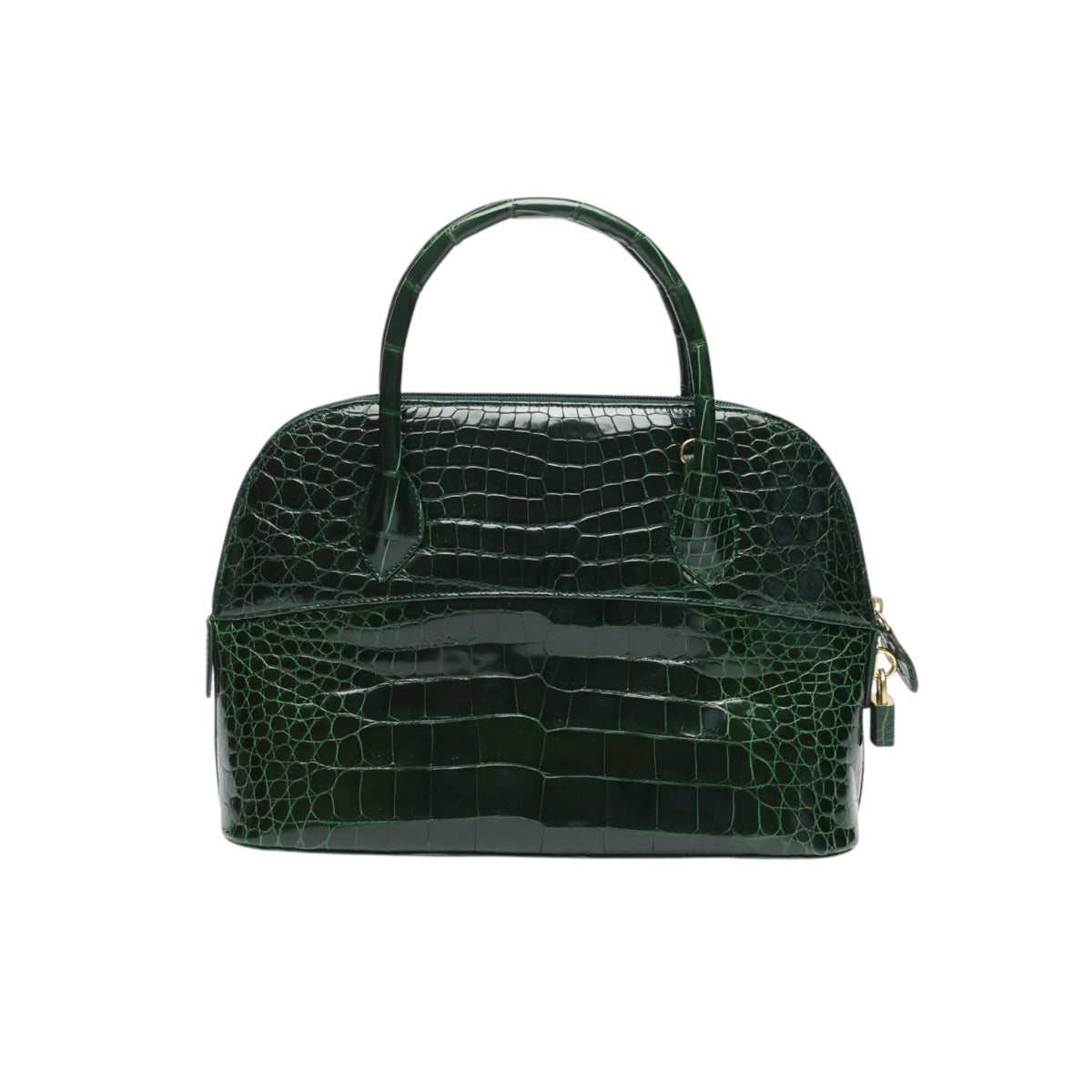 クロコダイル CROCODILE ハンドバッグ
 2Wayバッグ ゴールド金具 斜め掛け クロコダイル グリーン 【H】
 【中古】