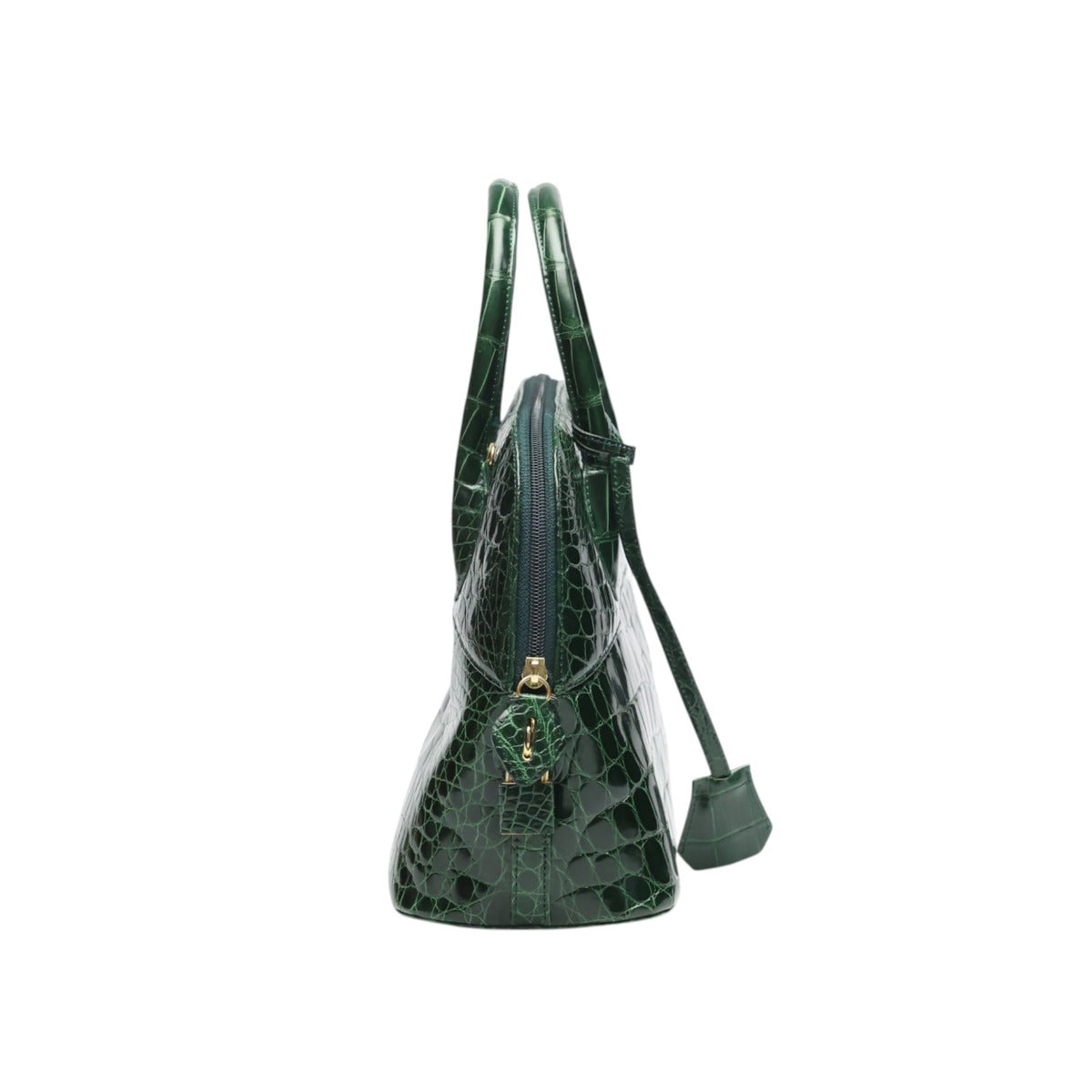 クロコダイル CROCODILE ハンドバッグ
 2Wayバッグ ゴールド金具 斜め掛け クロコダイル グリーン 【H】
 【中古】