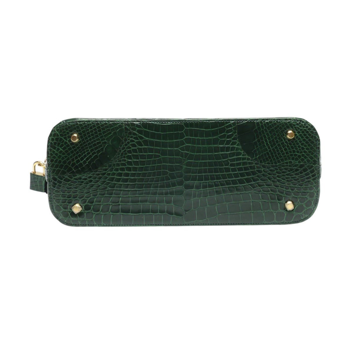 クロコダイル CROCODILE ハンドバッグ
 2Wayバッグ ゴールド金具 斜め掛け クロコダイル グリーン 【H】
 【中古】