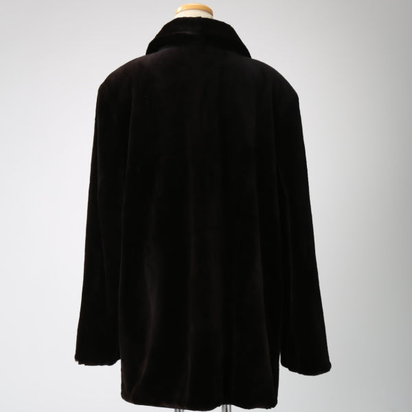 ファーコート Fur Court その他アウター
 シェアードミンク 毛皮 コート リバーシブル シェアードミンク ブラック 【H】
 【中古】