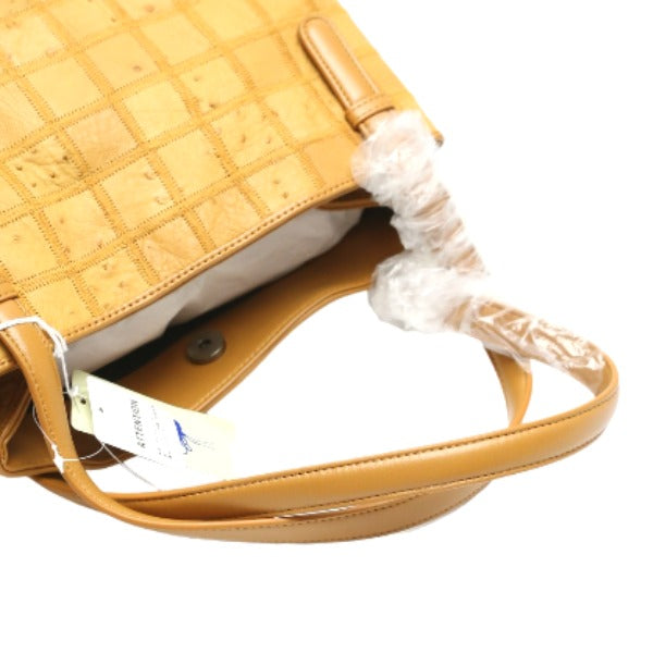 Ostrich handbag
 Patchwork CHESTNUT Chestnut Ostrich LB4058 Camel [SS] 