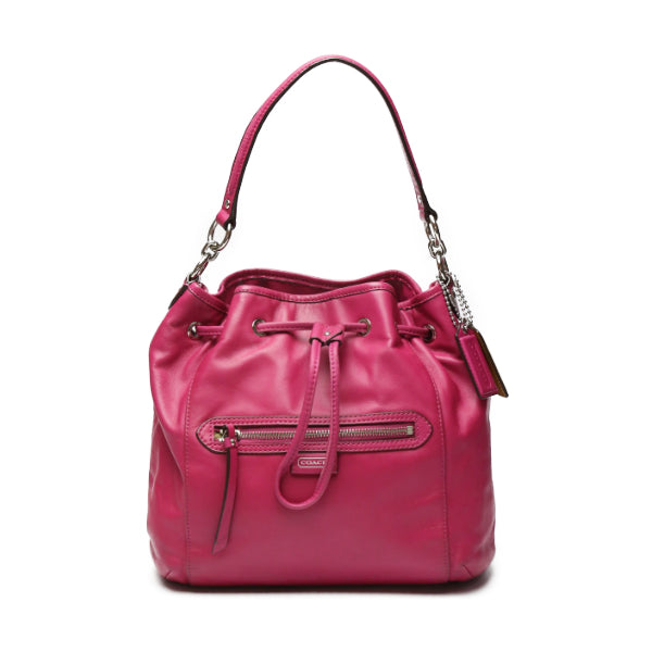 コーチ COACH ショルダーバッグ
 巾着 カーフ 2WAY レザー F25661 ピンク 【SS】
 【中古】
