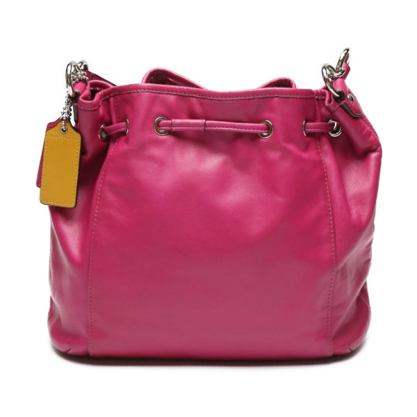コーチ COACH ショルダーバッグ
 巾着 カーフ 2WAY レザー F25661 ピンク 【SS】
 【中古】