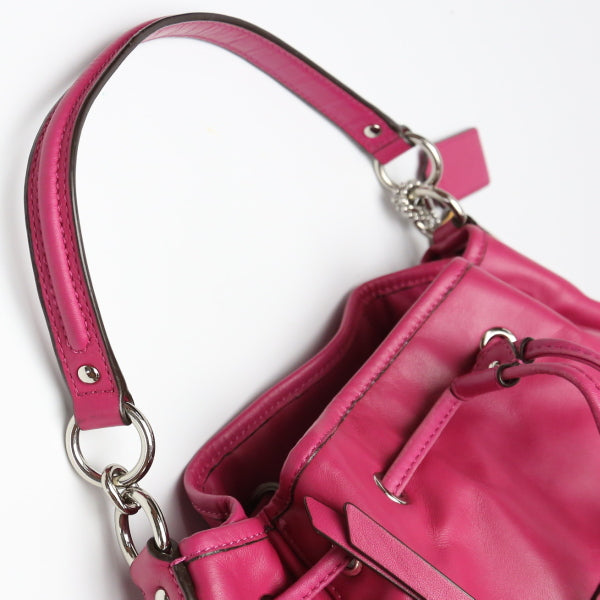 コーチ COACH ショルダーバッグ
 巾着 カーフ 2WAY レザー F25661 ピンク 【SS】
 【中古】