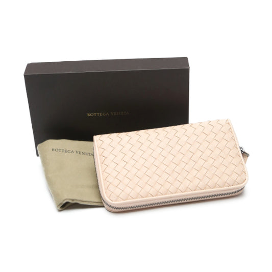 ボッテガヴェネタ BOTTEGAVENETA 長財布
 ラウンドファスナー イントレチャート メッシュ イレブン レザー 114076v001n ピンク 【SS】