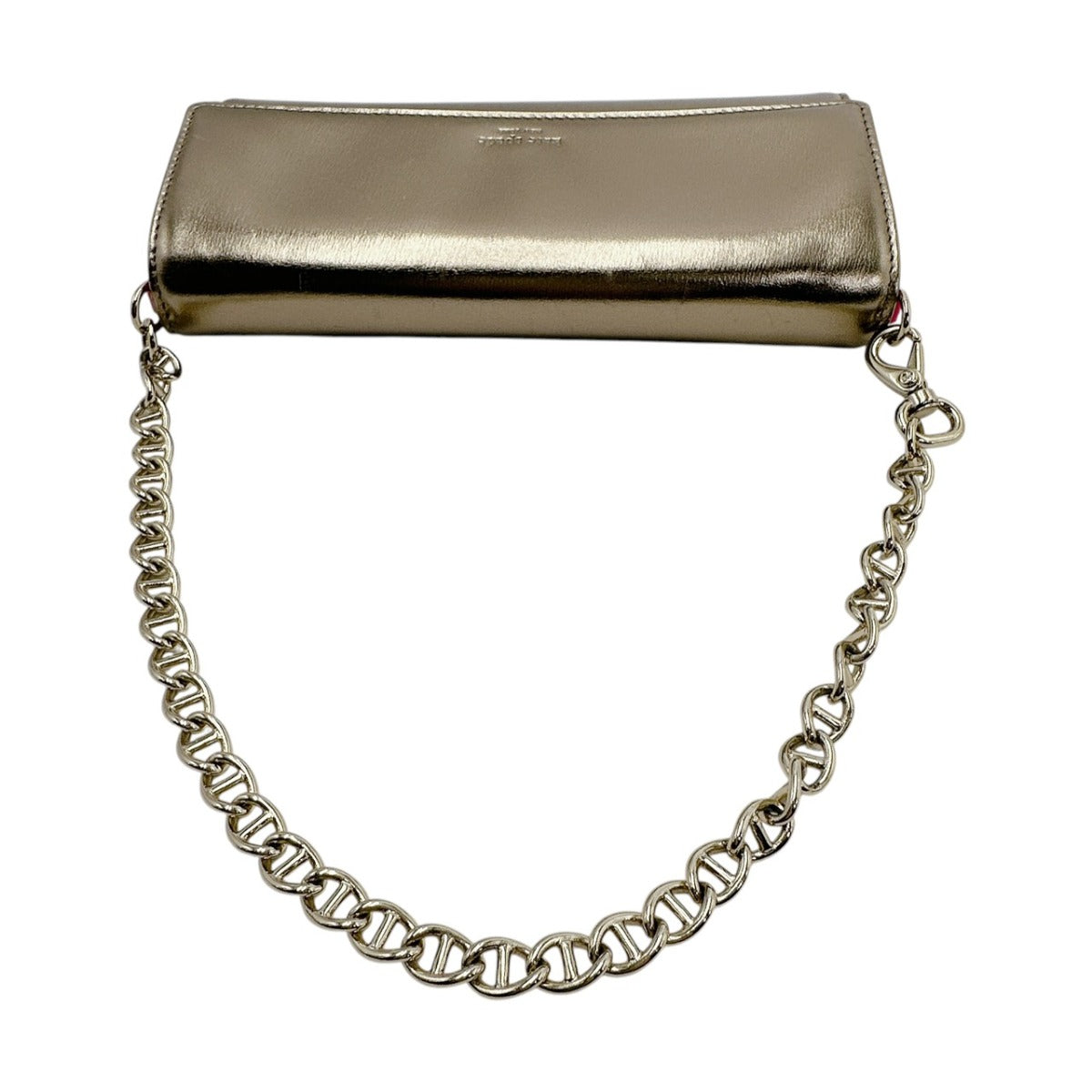 ケイトスペード Kate Spade 長財布
 チェーンウォレット 3つ折り長財布 ミニバッグ ゴールド×ピンク 【SS】
 【中古】