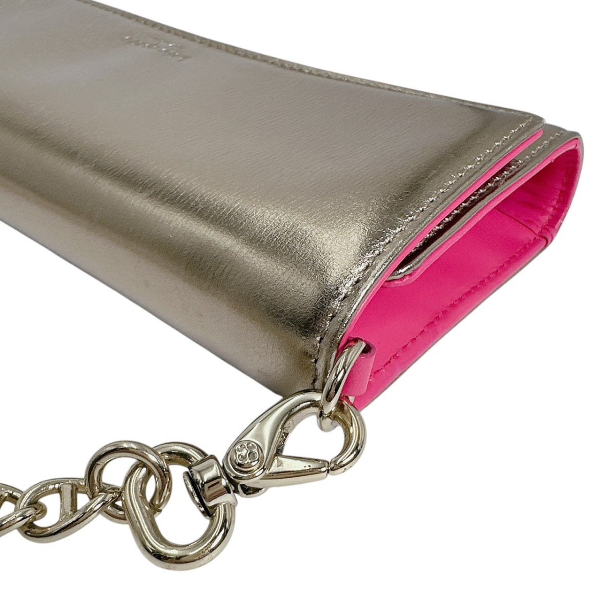 ケイトスペード Kate Spade 長財布
 チェーンウォレット 3つ折り長財布 ミニバッグ ゴールド×ピンク 【SS】
 【中古】
