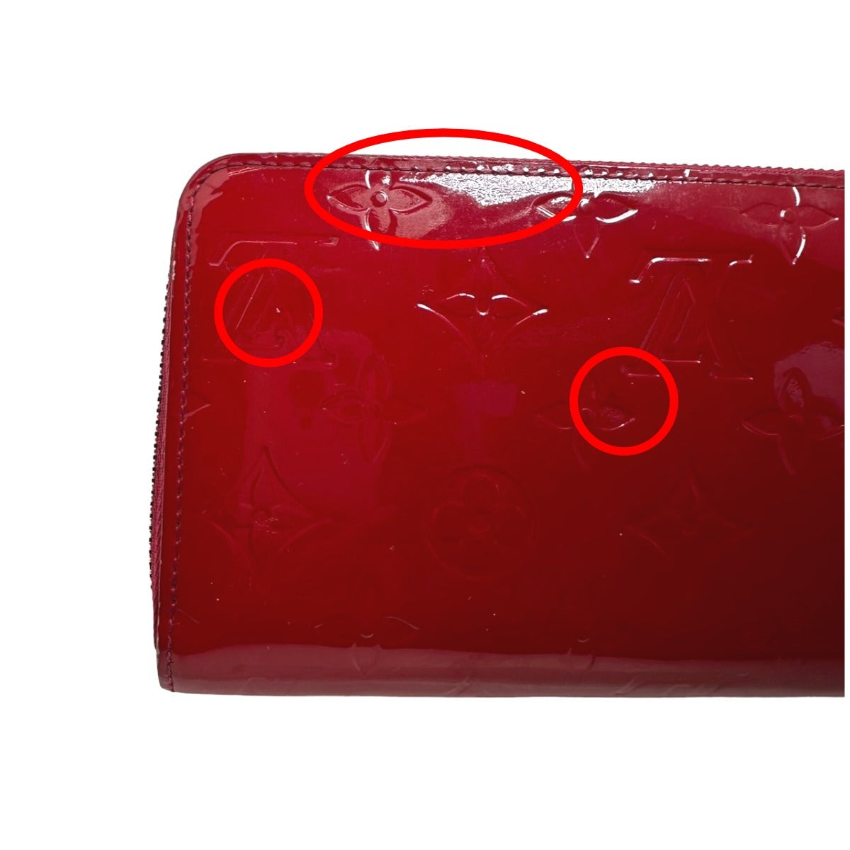 ルイヴィトン LOUIS VUITTON 長財布
 ラウンドファスナー ヴェルニ ジッピーウォレット モノグラムヴェルニ M61379 マゼンタ LV
 【SS】
 【中古】