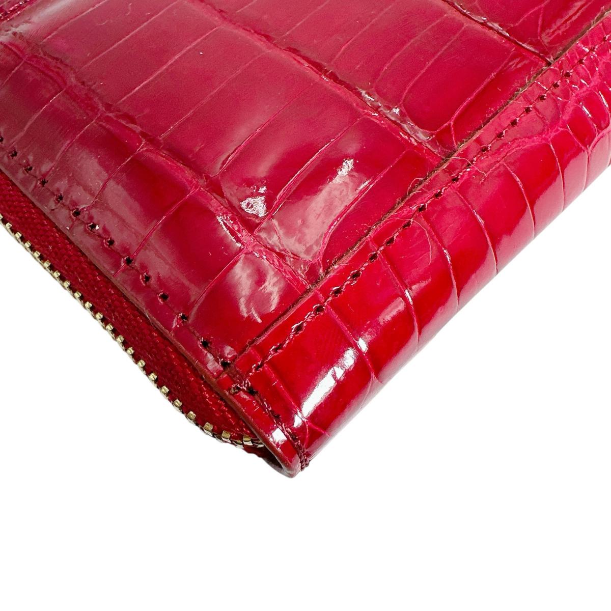 クロコダイル CROCODILE コインケース
 L字小銭入れ HENG LONG クロコダイル KS-606 ルビー 【SS】