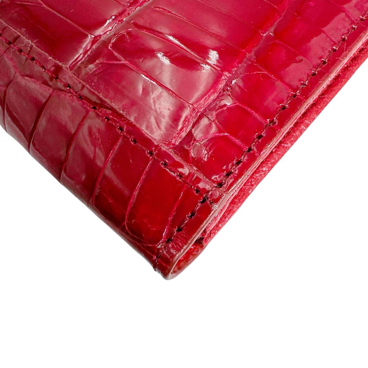 クロコダイル CROCODILE コインケース
 L字小銭入れ HENG LONG クロコダイル KS-606 ルビー 【SS】