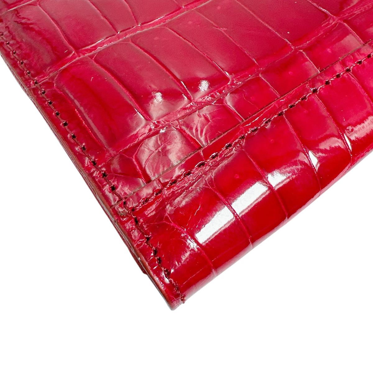 クロコダイル CROCODILE コインケース
 L字小銭入れ HENG LONG クロコダイル KS-606 ルビー 【SS】