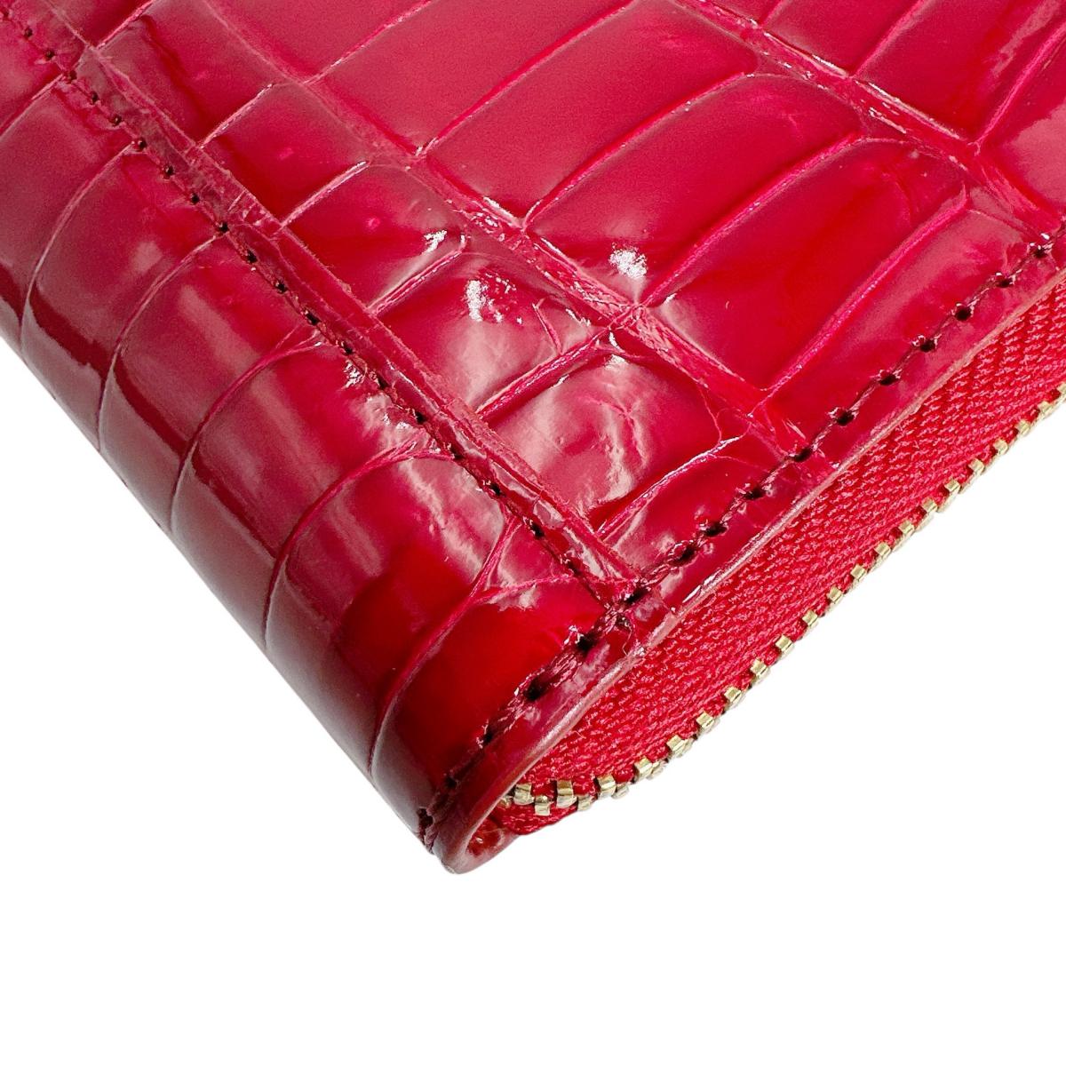 クロコダイル CROCODILE コインケース
 L字小銭入れ HENG LONG クロコダイル KS-606 ルビー 【SS】