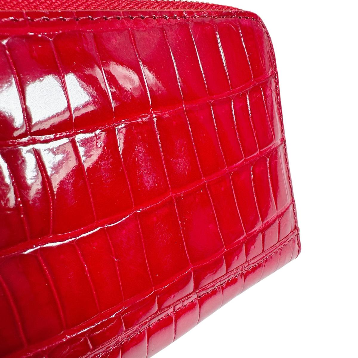 クロコダイル CROCODILE コインケース
 L字小銭入れ HENG LONG クロコダイル KS-606 ルビー 【SS】