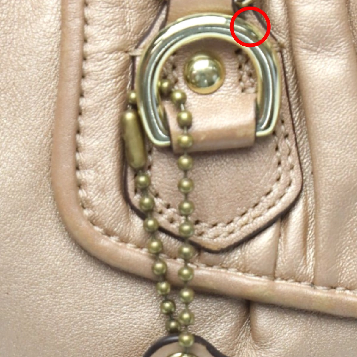 Coach shoulder bag
 Satchel Gathered Leather Ashley Leather F17647 Beige [SS]
 【second hand】 