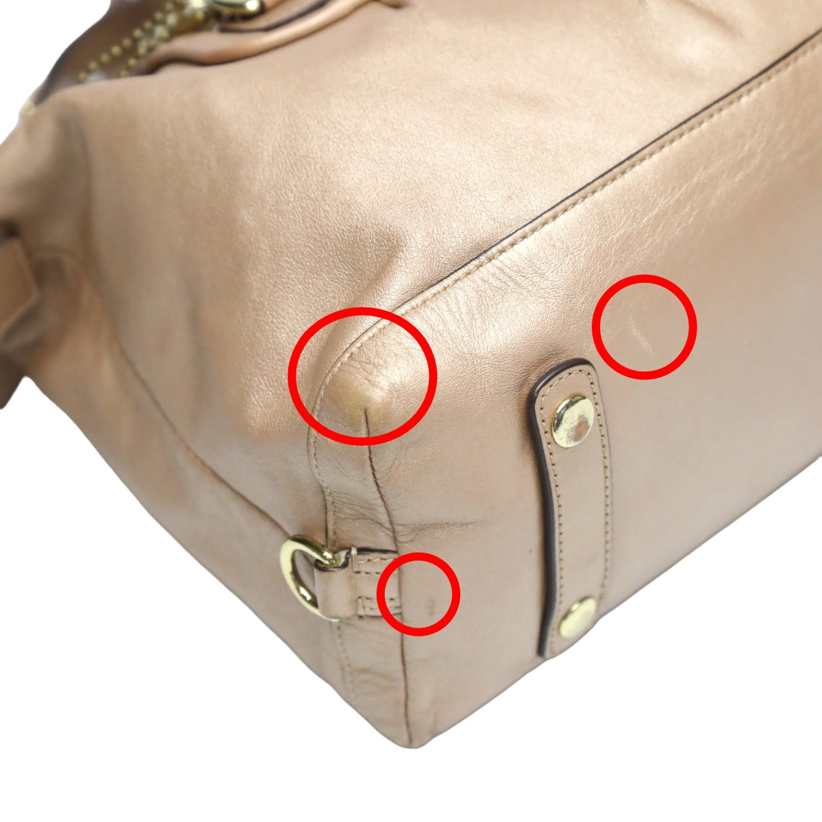 Coach shoulder bag
 Satchel Gathered Leather Ashley Leather F17647 Beige [SS]
 【second hand】 