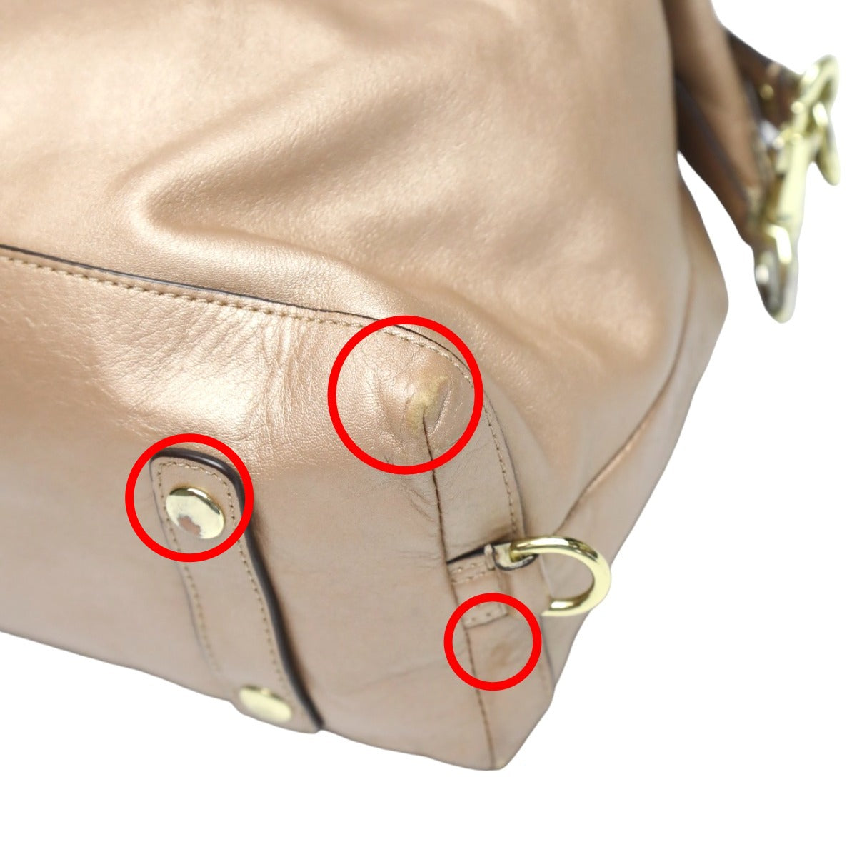 Coach shoulder bag
 Satchel Gathered Leather Ashley Leather F17647 Beige [SS]
 【second hand】 