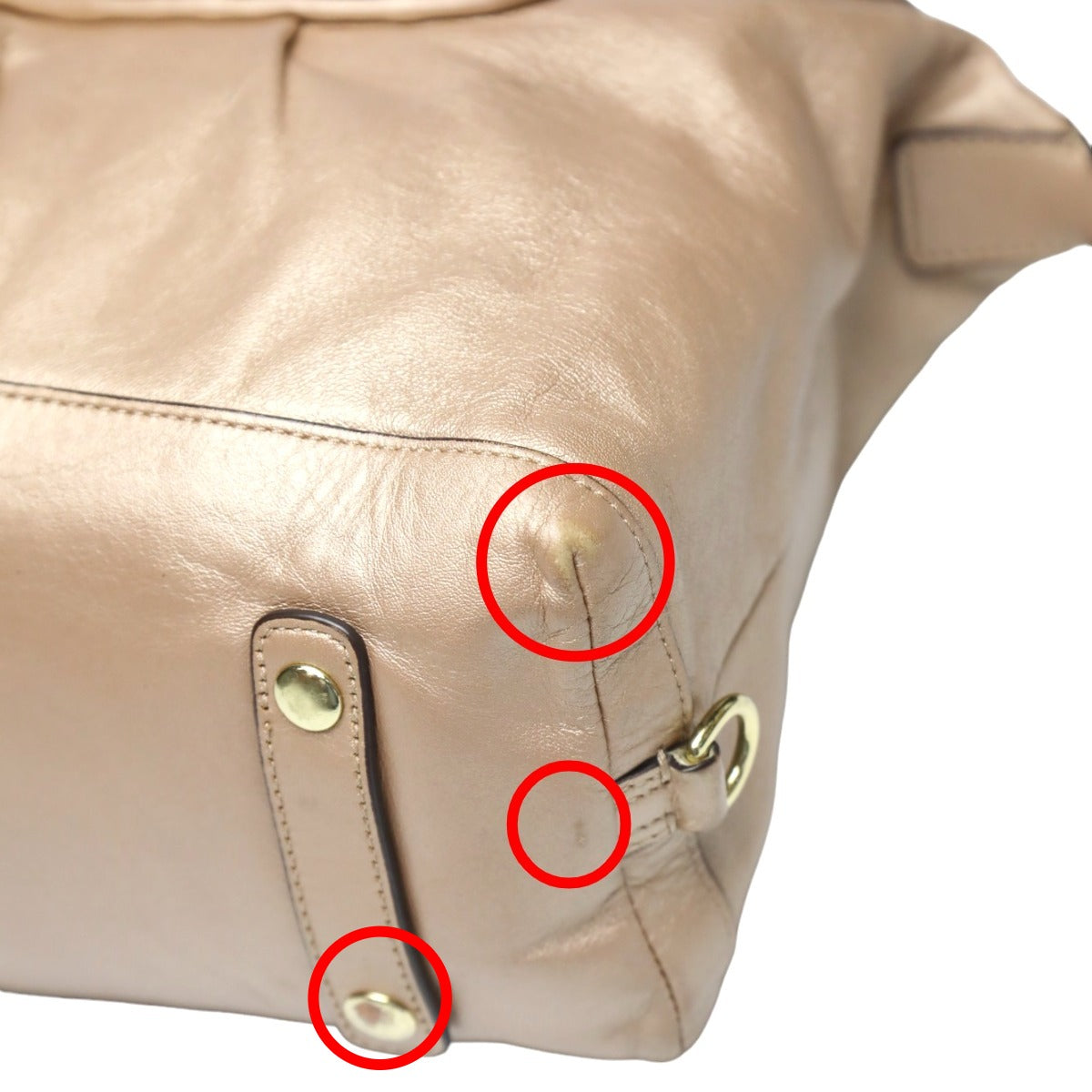 Coach shoulder bag
 Satchel Gathered Leather Ashley Leather F17647 Beige [SS]
 【second hand】 