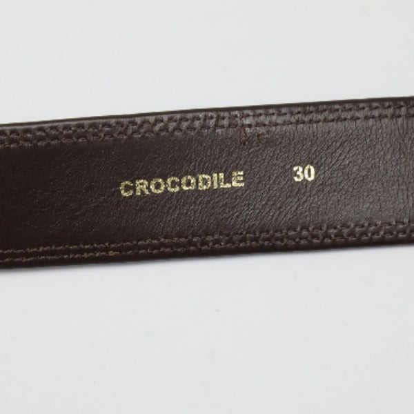 クロコダイル CROCODILE ベルト
 ピンタイプ 全長：107cm ステッチ ブラウン 【SS】
 【中古】