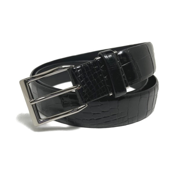 Crocodile Belt
 Made in Japan 35mm Black [SS]
 【second hand】 