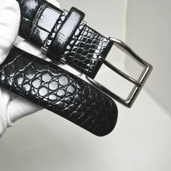 Crocodile Belt
 Made in Japan 35mm Black [SS]
 【second hand】 