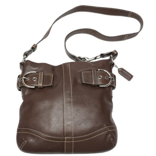 コーチ COACH ショルダーバッグ
 レザーソフトダッフル 斜めかけ 肩掛け レザー 1452 ダークブラウン 【SS】
 【中古】
