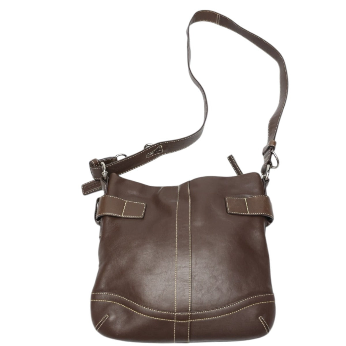 コーチ COACH ショルダーバッグ
 レザーソフトダッフル 斜めかけ 肩掛け レザー 1452 ダークブラウン 【SS】
 【中古】