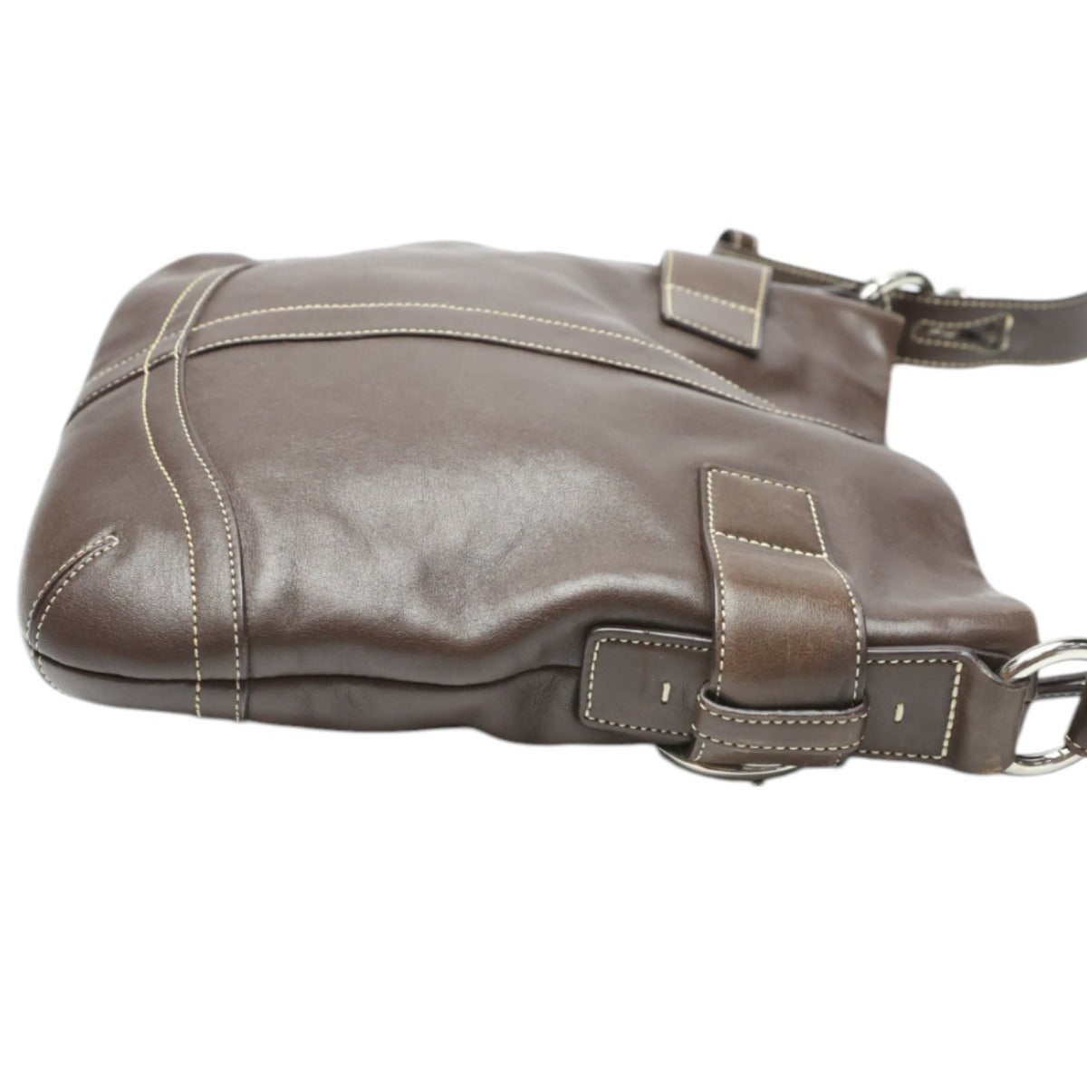 コーチ COACH ショルダーバッグ
 レザーソフトダッフル 斜めかけ 肩掛け レザー 1452 ダークブラウン 【SS】
 【中古】