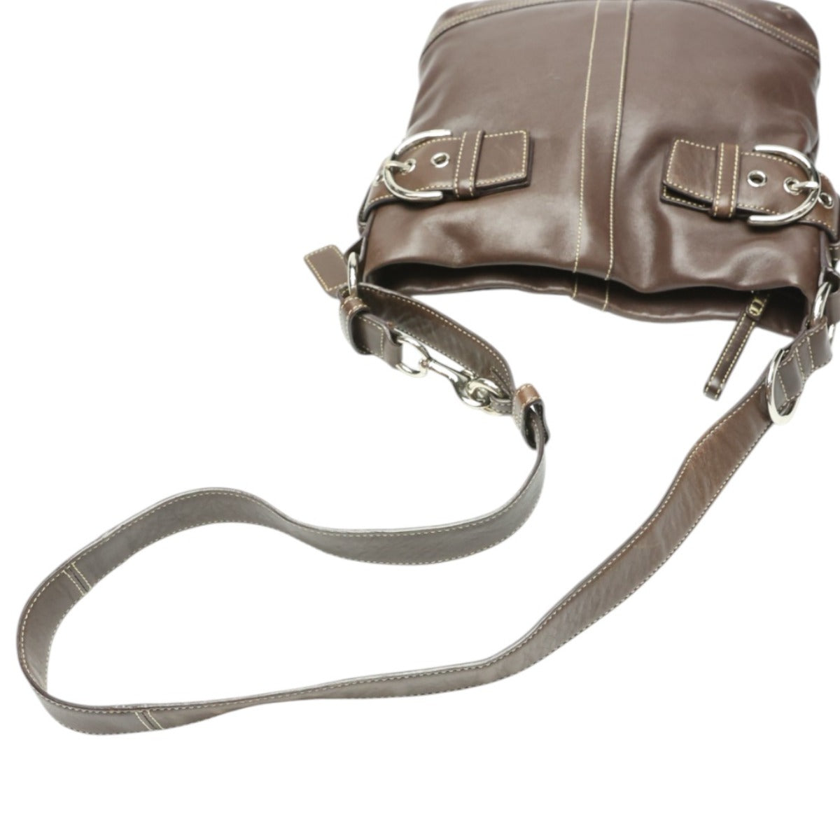 コーチ COACH ショルダーバッグ
 レザーソフトダッフル 斜めかけ 肩掛け レザー 1452 ダークブラウン 【SS】
 【中古】