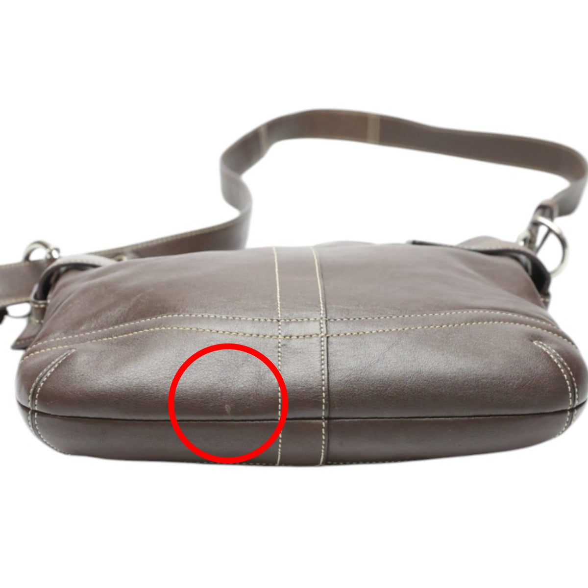コーチ COACH ショルダーバッグ
 レザーソフトダッフル 斜めかけ 肩掛け レザー 1452 ダークブラウン 【SS】
 【中古】