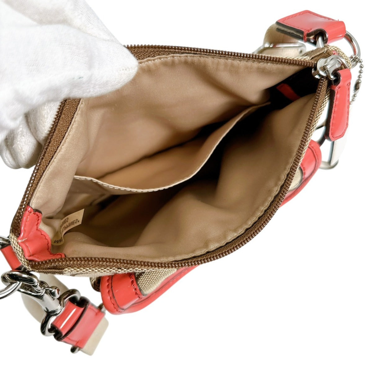 Coach shoulder bag
 Crossbody Signature Leather Brown x Pink [SS]
 【second hand】 