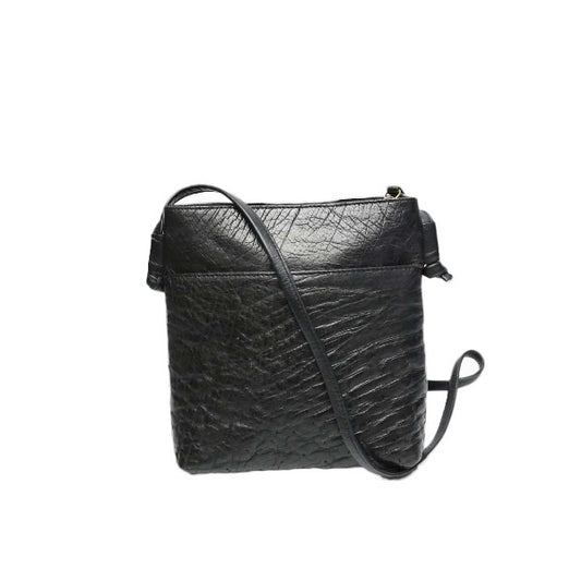 Ostrich shoulder bag
 Crossbody bag, black [SS]
 【second hand】 