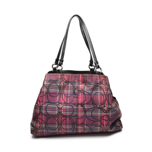 コーチ COACH トートバッグ
 チェック シグネチャー レザー F15480 マルチカラー 【SS】
 【中古】