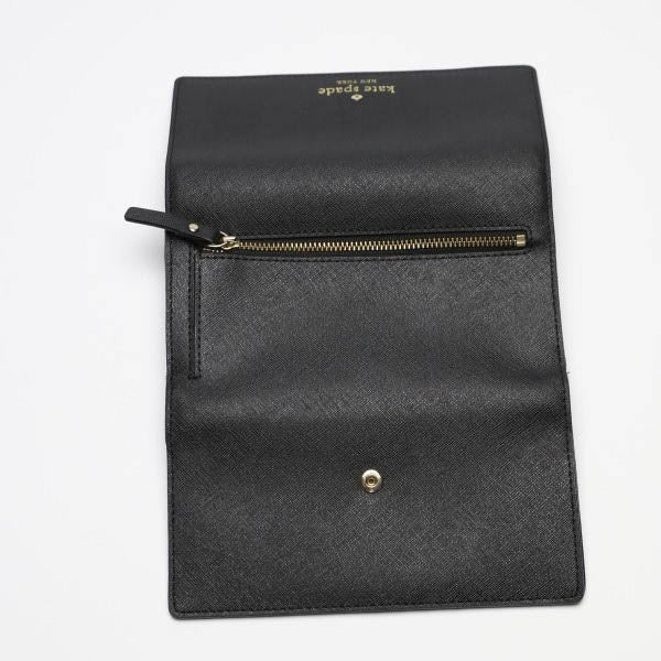 ケイトスペード Kate Spade 長財布
 3つ折り長財布 レザー レザー ブラック 【SS】
 【中古】