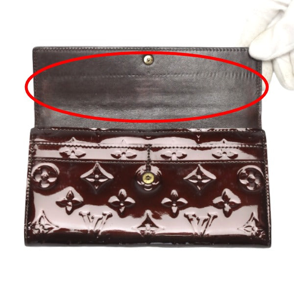 ルイヴィトン LOUIS VUITTON 長財布
 2つ折ファスナー付き長財布 ヴェルニ ポルトフォイユサラ モノグラムヴェルニ M93524 アマラント LV
 【SS】
 【中古】
