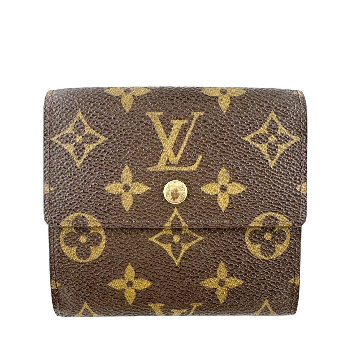 ルイヴィトン LOUIS VUITTON 二つ折り財布
 Wホック財布 モノグラム ポルトフォイユ モノグラムキャンバス M61654 ブラウン LV
 【SS】
 【中古】