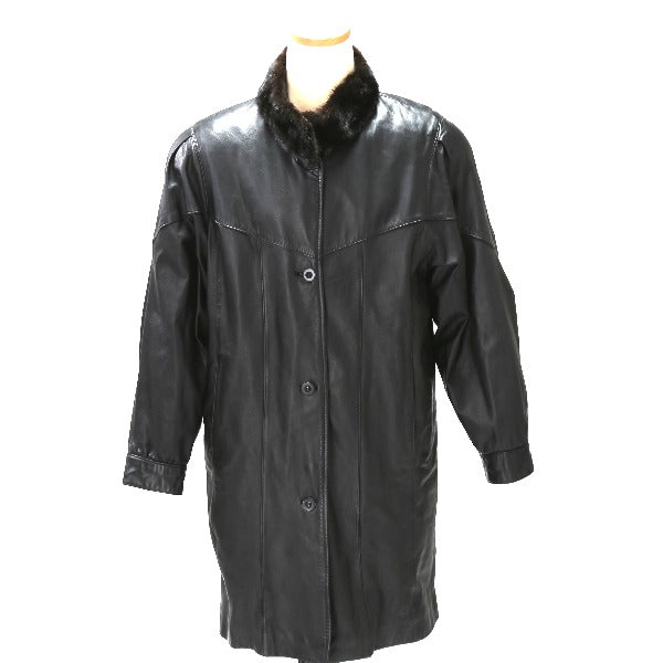 Other outerwear
 Leather coat, leather, free size, black [SS]
 【second hand】 