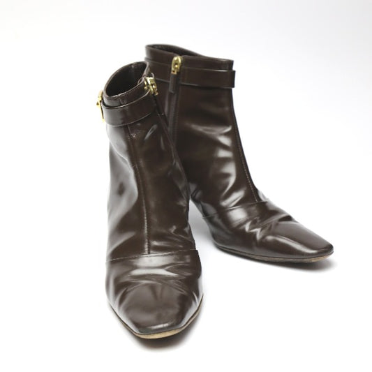 LOUIS VUITTON Boots
 Short boots patent leather 37 patent leather brown LV
 [SS]
 【second hand】 