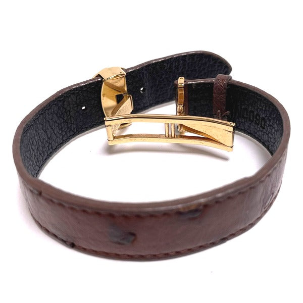 LOUIS VUITTON Bracelets
 Ostrich Good Luck Bracelet M64441 Brown LV
 [SS]
 【second hand】 