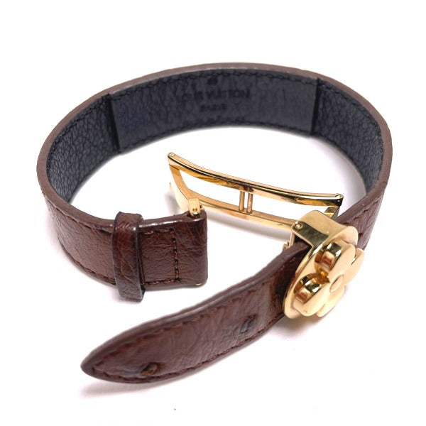 ルイヴィトン LOUIS VUITTON ブレスレット
 ブレスレット オーストリッチ グッドラックブレス M64441 ブラウン LV
 【SS】
 【中古】