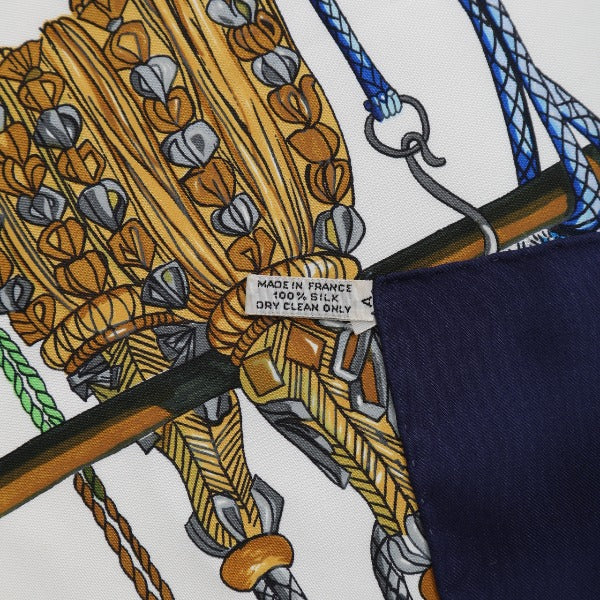 HERMES Scarf
 Pasementerie Carré 90 Silk Carré 90 Blue [SS]
 【second hand】 