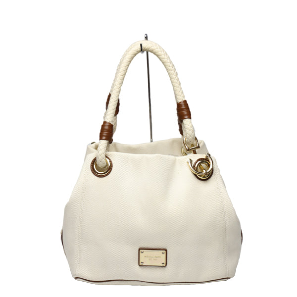 Michael Kors Tote Bag
 Rope bag canvas marine style white x brown [SS]
 【second hand】 