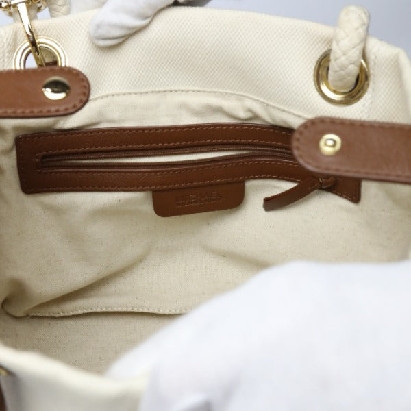 Michael Kors Tote Bag
 Rope bag canvas marine style white x brown [SS]
 【second hand】 