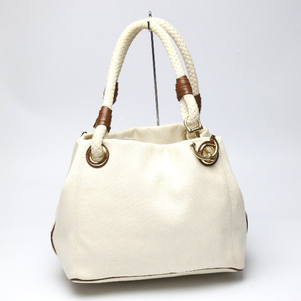 Michael Kors Tote Bag
 Rope bag canvas marine style white x brown [SS]
 【second hand】 