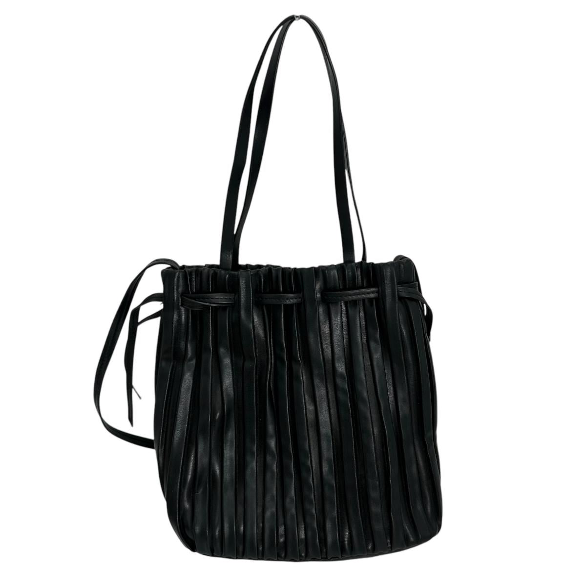 ZARA Shoulder Bag 
 Shoulder bag 2WAY drawstring type polyurethane black [SS] 
 【second hand】