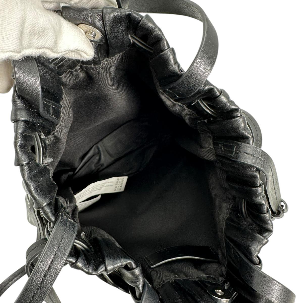 ZARA Shoulder Bag 
 Shoulder bag 2WAY drawstring type polyurethane black [SS] 
 【second hand】