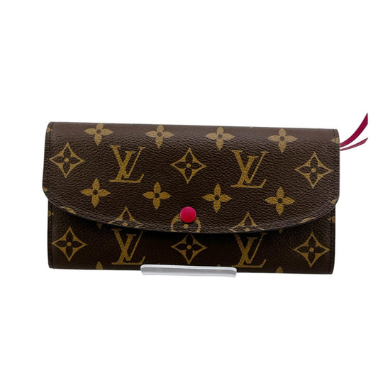 Louis Vuitton LOUIS VUITTON Long Wallet 
 Bifold Wallet Monogram Portefeuille Emily Monogram Canvas M60136 Brown x Rouge LV 
 【second hand】