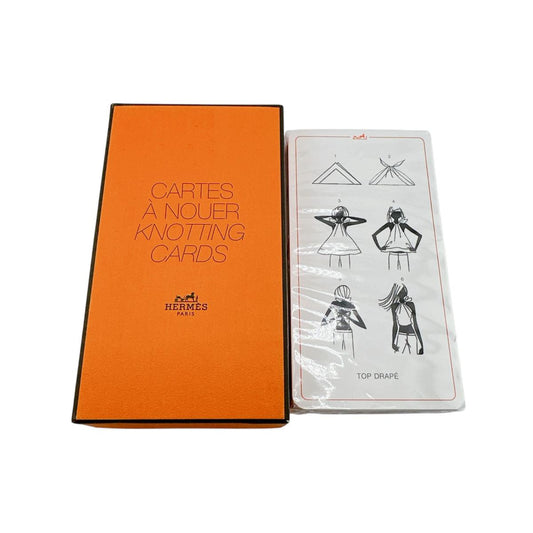 エルメス HERMES スカーフ
 KNOTTING CARDS スカーフ巻き方 ノベルティ  オレンジ 【SS】
 【中古】
