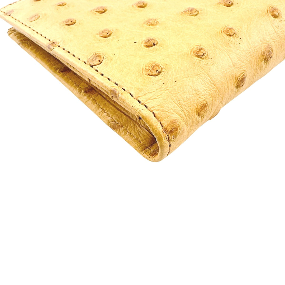 オーストリッチ ostrich 長財布
 2つ折長札入れ 訳あり オーストリッチ革 オーストリッチ イエロー 【SS】
 【中古】