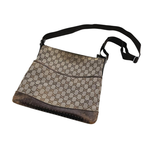 グッチ GUCCI ショルダーバッグ
 ショルダーバッグ スクエア GGクリスタル GGキャンバス 145857 001013 ブラウン 【SS】
 【中古】