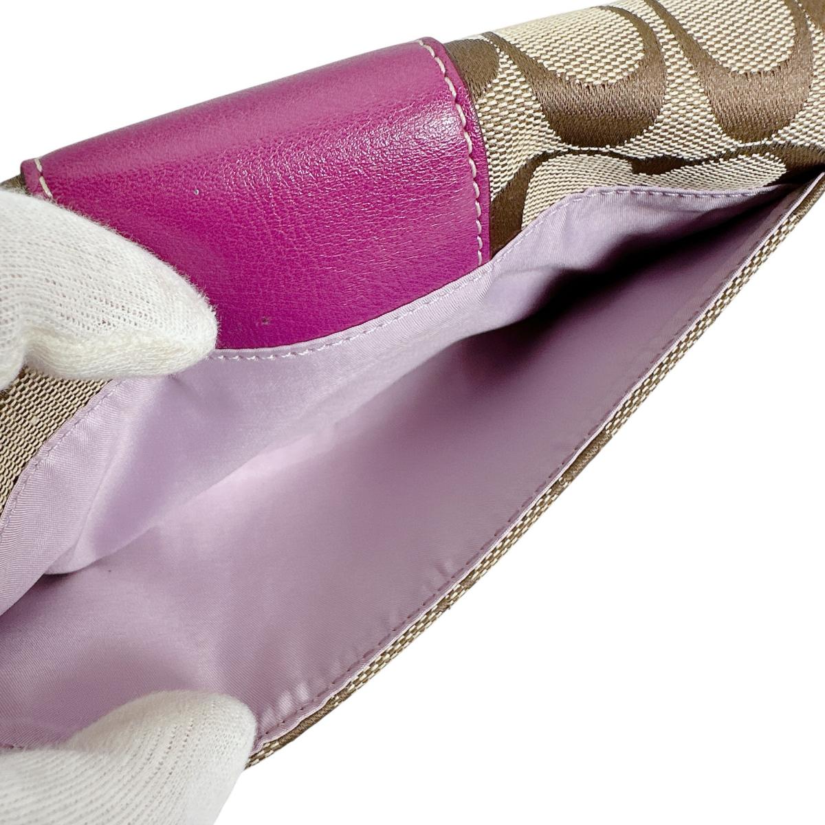 コーチ COACH 長財布
 長財布 シグネチャー キャンバス 43412 ブラウン×パープル 【SS】
 【中古】